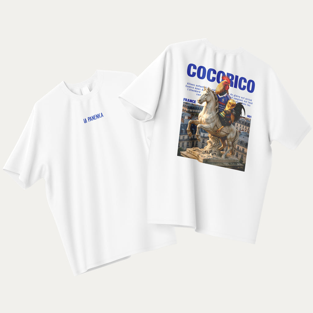Cocorico Fierte - T-Shirt Blanc FRANCE