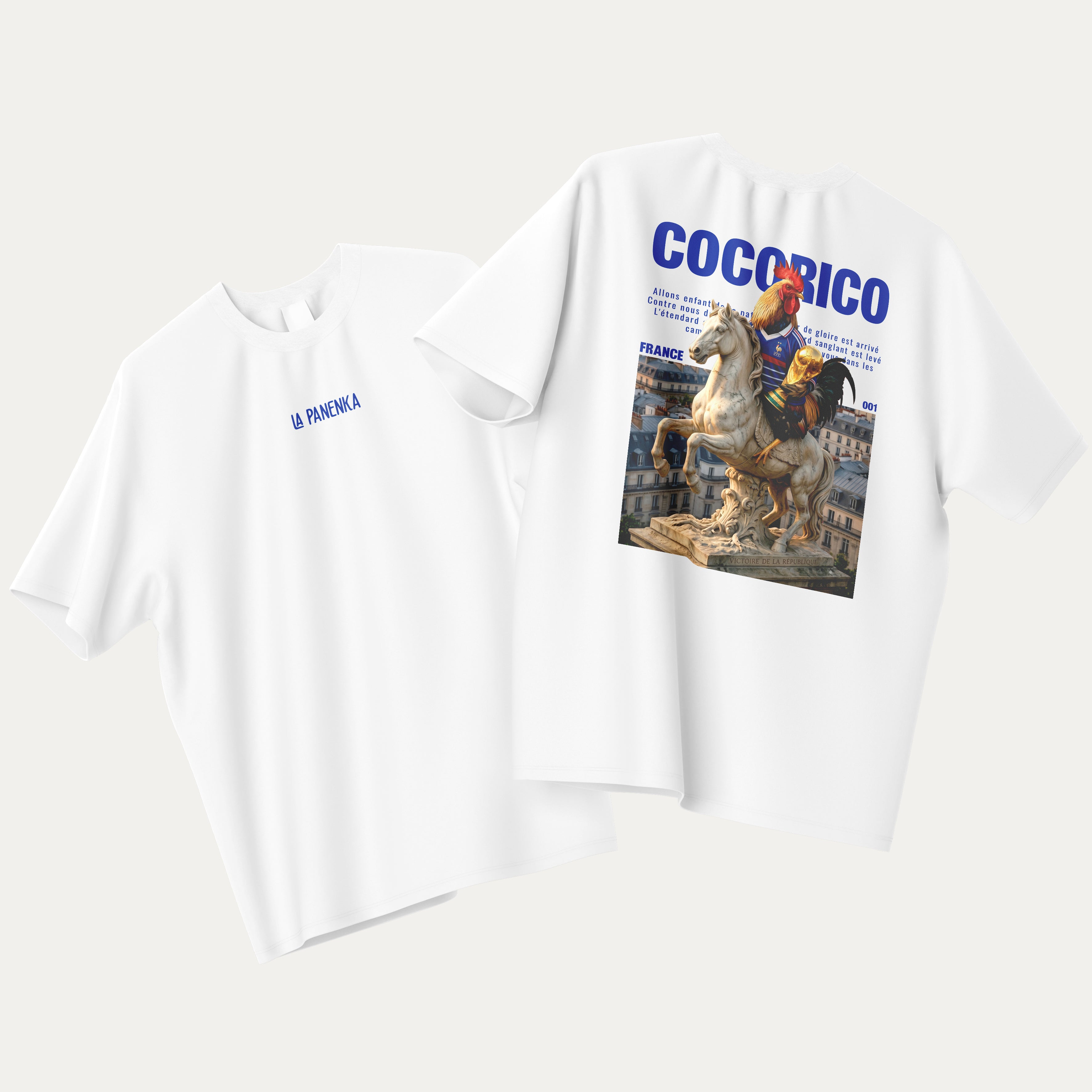 Cocorico Fierte - T-Shirt Blanc FRANCE