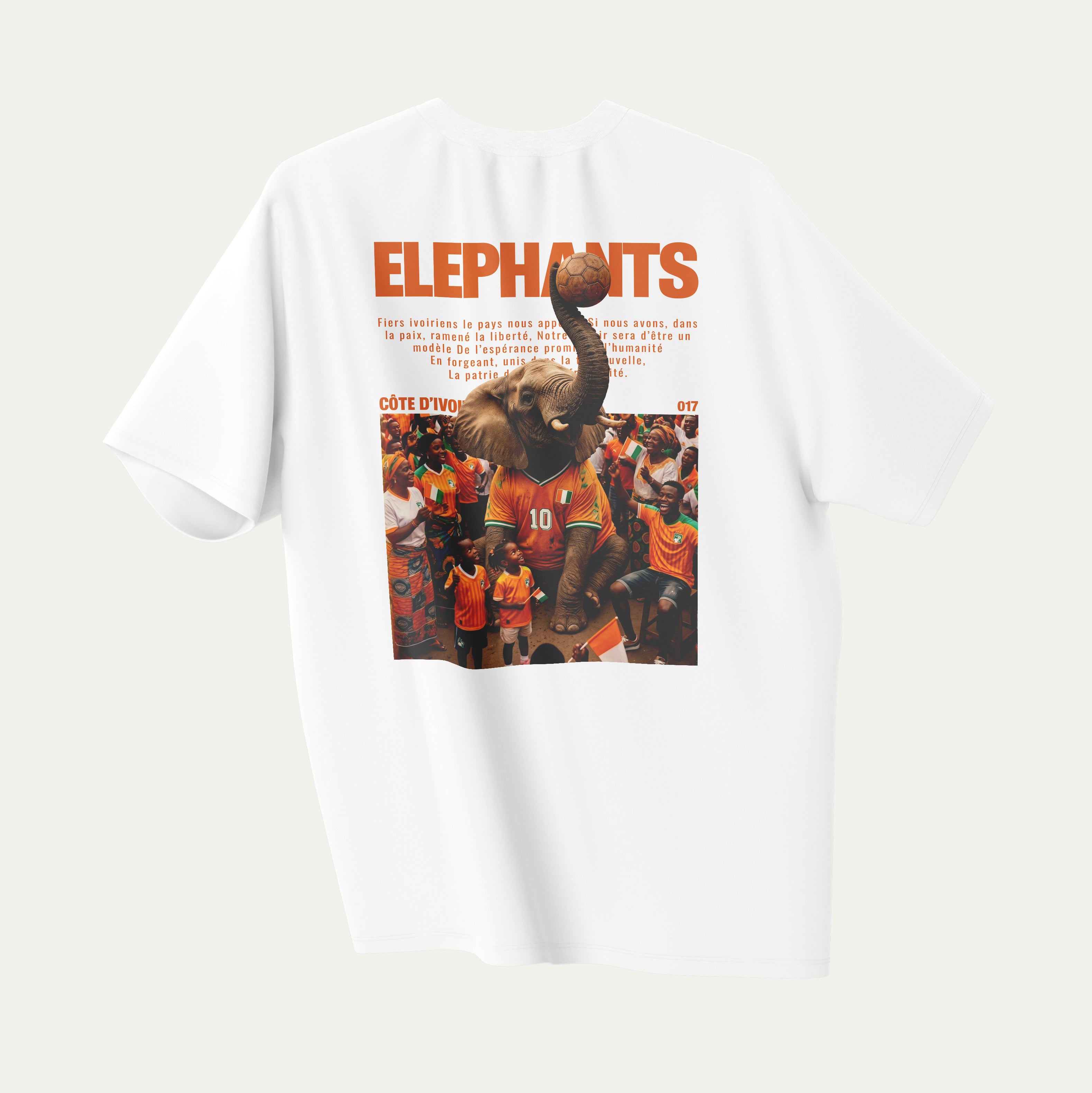 Elephants - T-Shirt Blanc COTE D'IVOIRE