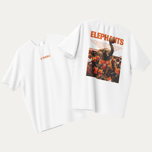 Elephants - T-Shirt Blanc COTE D'IVOIRE