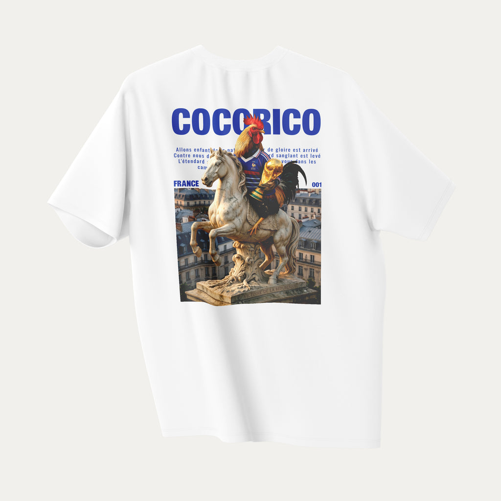 Cocorico Fierte - T-Shirt Blanc FRANCE